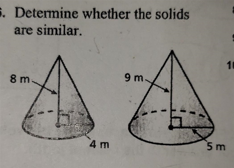 . Determine whether the solids are similar. ​-example-1