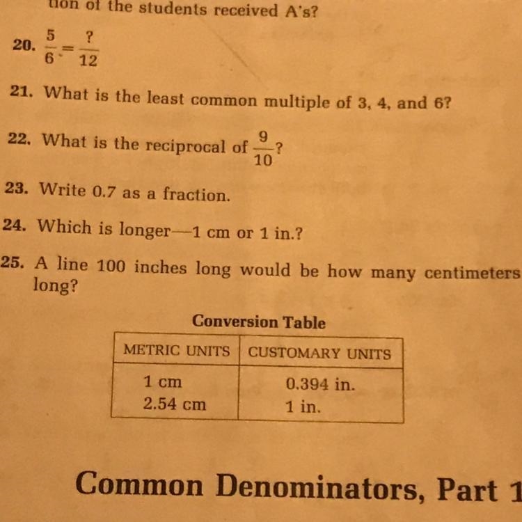 A line 100 inches long would be how many centimeters long? Please help you'll get-example-1