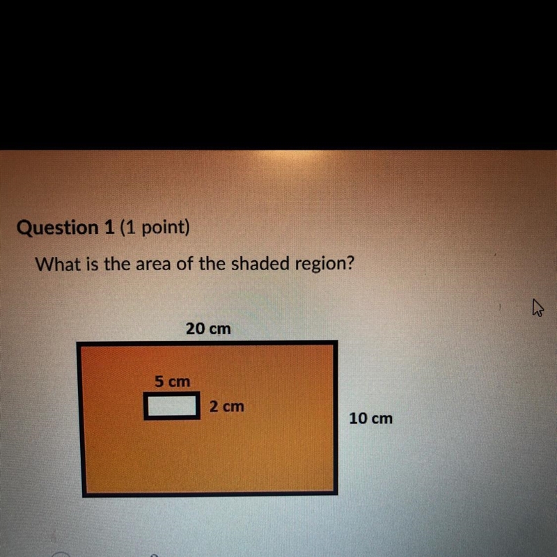 What is the area of the shaded region 200cm2 20cm2 10cm2 190cm2-example-1