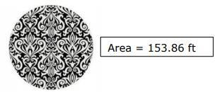 Calculate the radius of the circular rug. Use 3.14 for π. Enter your answer in the-example-1