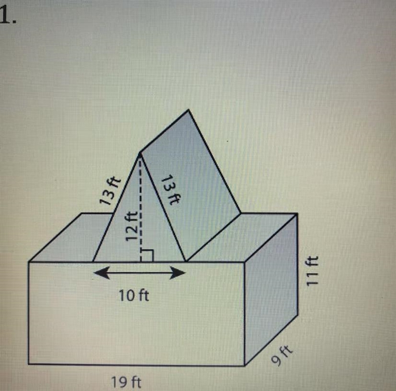 Calculate the surface area of the 3-D composite figure please!! show how you got the-example-1