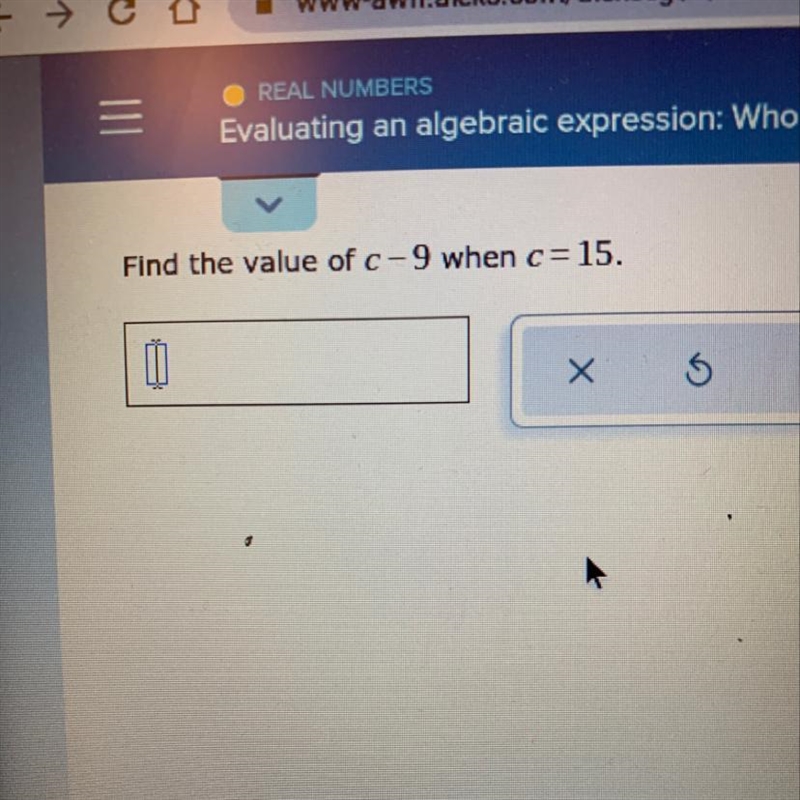 Find the value of c-9 when c= 15.-example-1