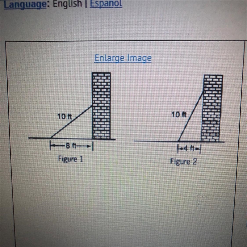 How much further up the wall does the ladder in figure 2 reach than the ladder in-example-1