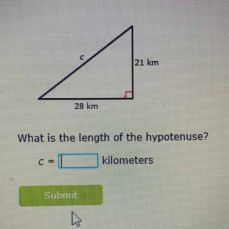 What is the length of the hypotenuse-example-1