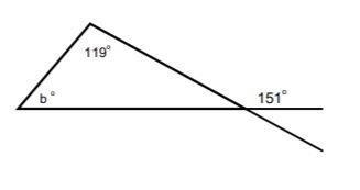 What is the degree measure of b? A)) 29° B) 32° C) 61° D) 64°-example-1