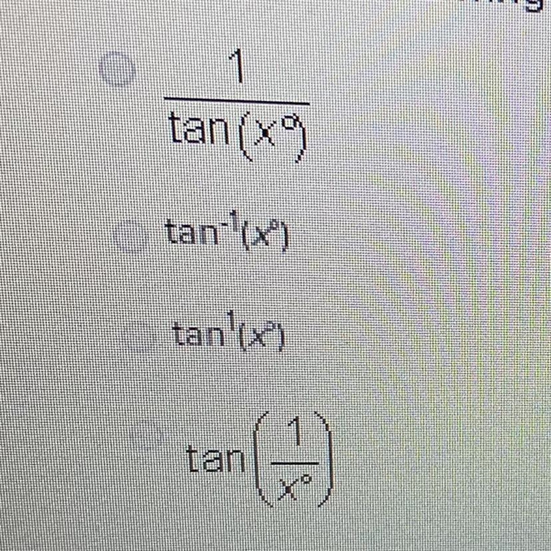 Which of the trigonometric expressions represent an inverse function?-example-1