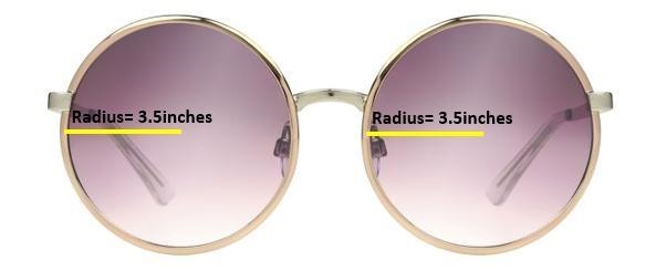 A pair of sunglasses has 2 lenses. Each lenses has a radius of 3.5 inches. How much-example-1