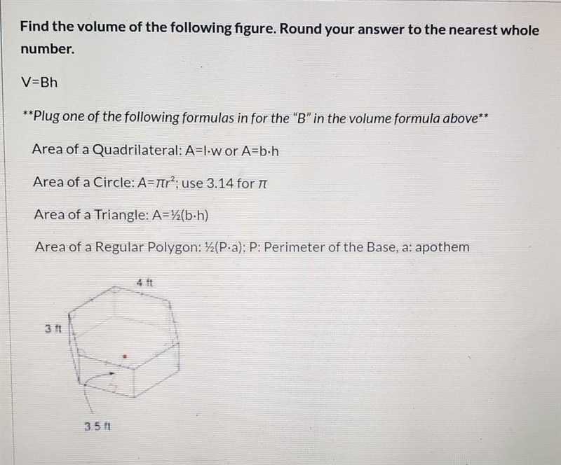 Find the volume of the following figure. Round your answer to the nearest whole number-example-1