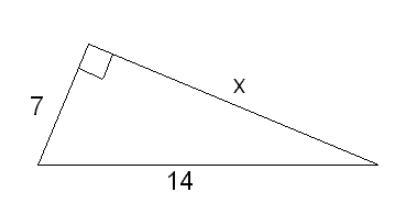 Find x in the right triangle. A) 63 B) 175 C) 147 D) 324-example-1