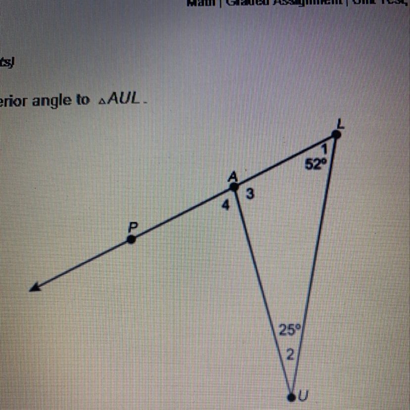 In the figure, ∠4 is an exterior angle to AUL (a) Explain why m∠4 is equal to the-example-1