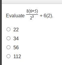 StartFraction 8 (6 + 5) over 2 squared EndFraction + 6(2).-example-1