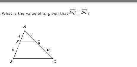 What is the value of x, given that PQ parallel to BC-example-1