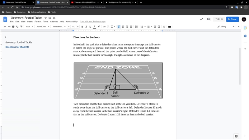 Will the defenders be able to reach the ball carrier explain why or why not plz-example-1