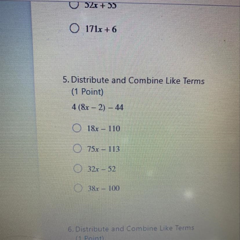 I would like to know the answer to this question,Distribute and combine Like terms-example-1