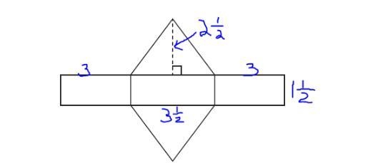 The dimensions for the net of a triangular prism are given in the picture in centimeters-example-1