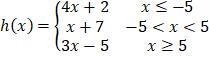 Given the piecewise function shown, find the value of h(–6). A) 1 B) 26 C) -23 D) -6-example-1