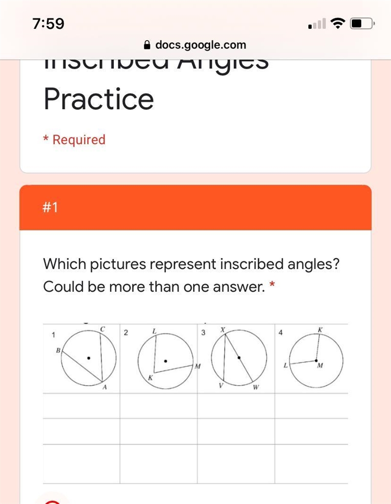 What picture represents inscribed angles could be more then one answer-example-1