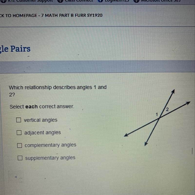 Which relationship describes angles 1 and 2 select EACH correct answer-example-1