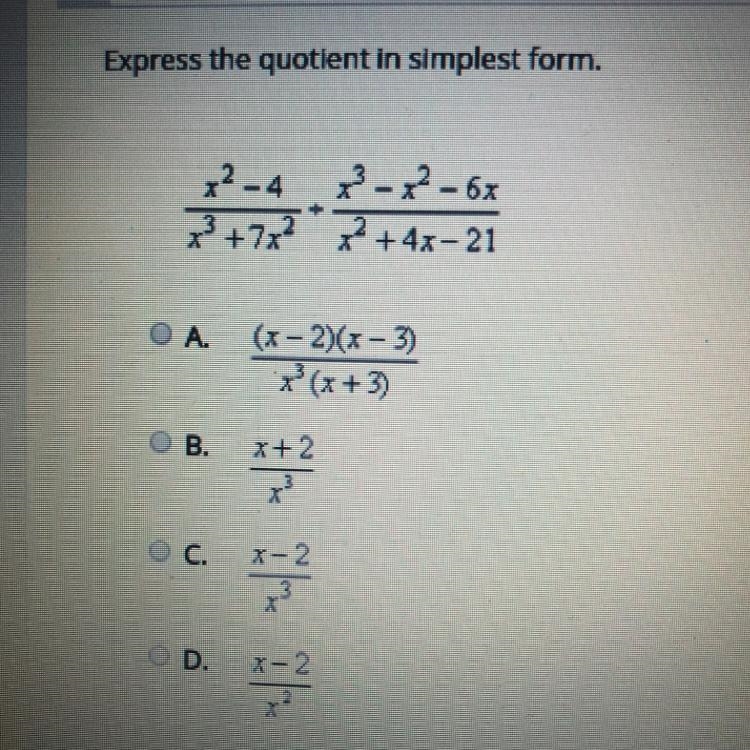 Express the quotient in simplest form.-example-1