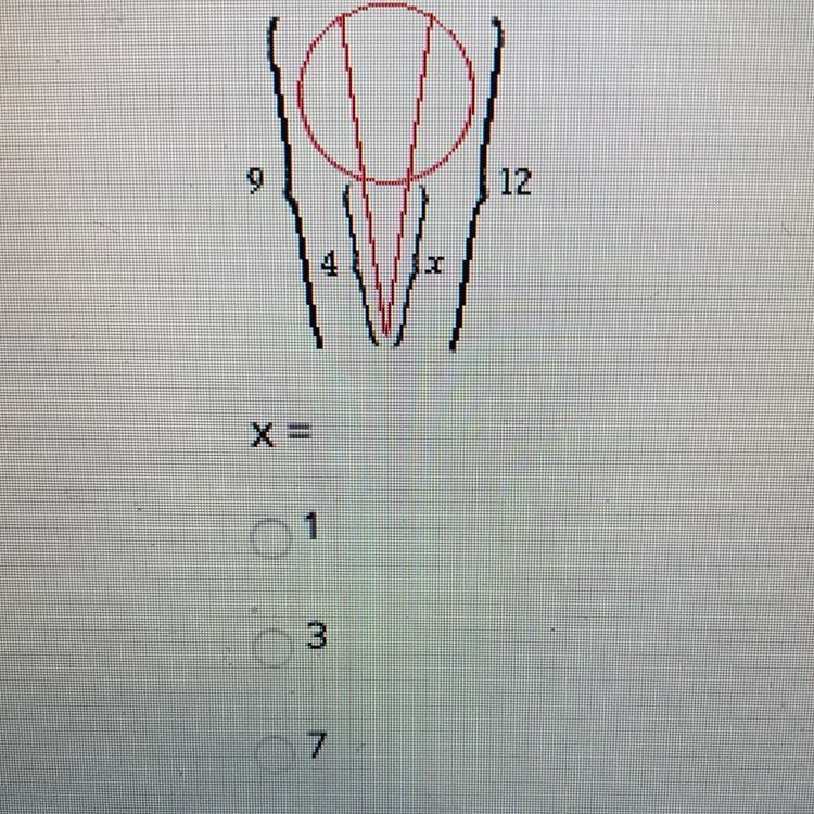 X= a) 1 b)3 c)7 pleaseeee help-example-1