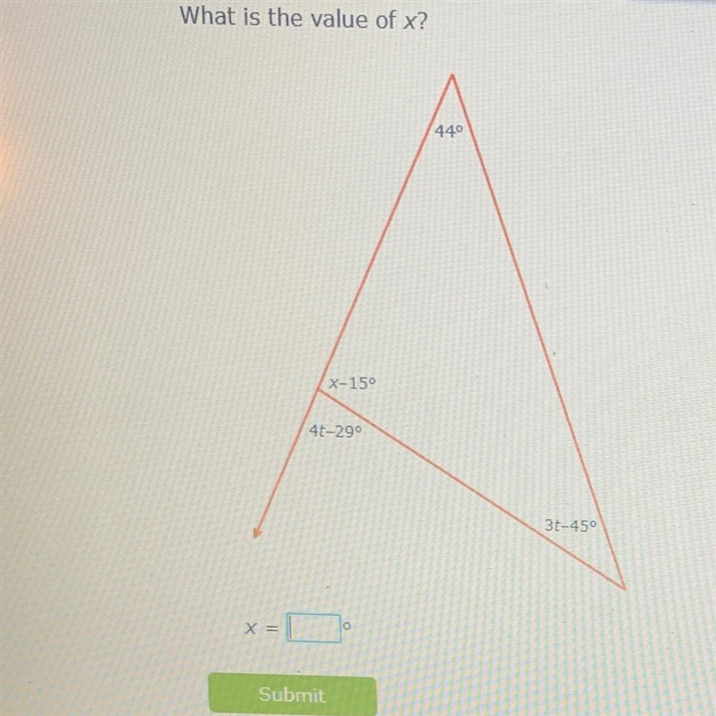 What is the value of x? (geometry question)-example-1