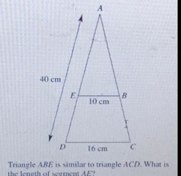 PLEASE HELP!! is it A) 4 cm B) 64 cm C) 25cm D) 160 cm-example-1