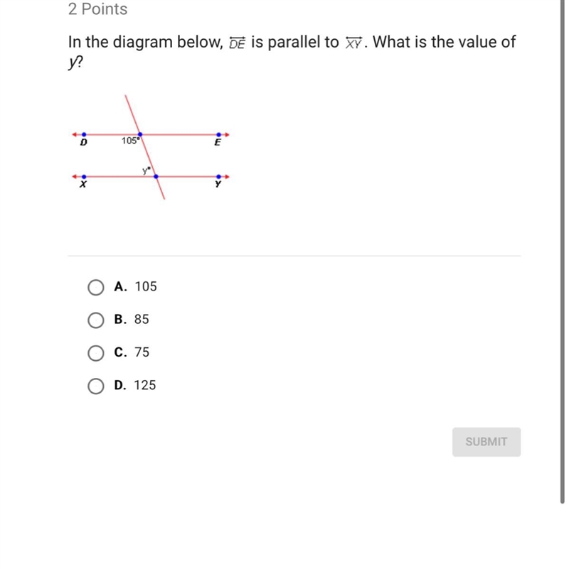 In the diagram below DE is parallel to XY what is the value Y-example-1