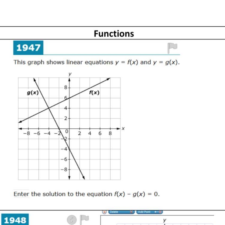 Enter the solution to the equation y=f(x) and y=g(x)-example-1