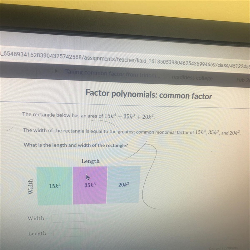 Can someone help me find the width and the length-example-1