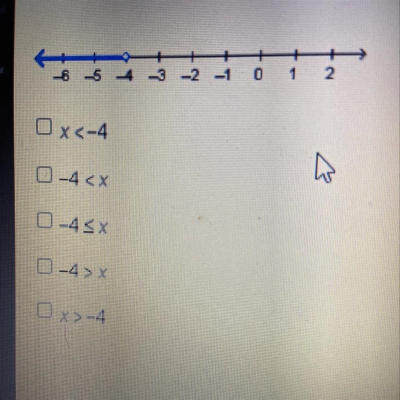 What inequalities have the solution set graphed in the number line? Select two options-example-1