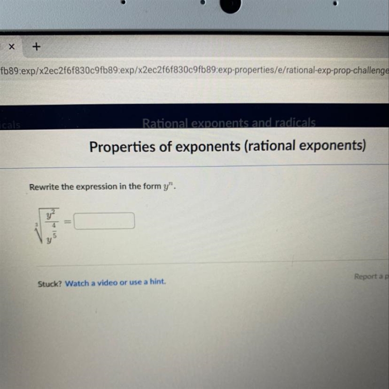 Rewrite the expression in the form y^n-example-1