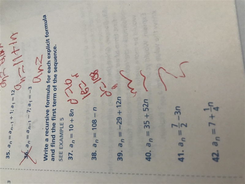 15 POINTS Write each recursive formula for each explicit formula and find the first-example-1