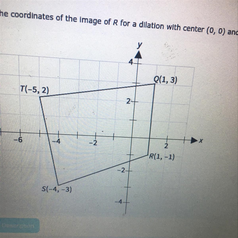 What are the coordinates of the image of R for a dilation with center (0,0) and scale-example-1