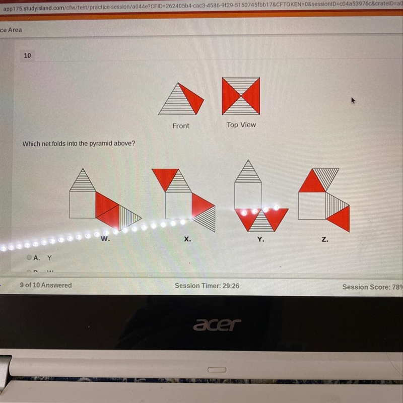 Which net folds into the pyramid.-example-1