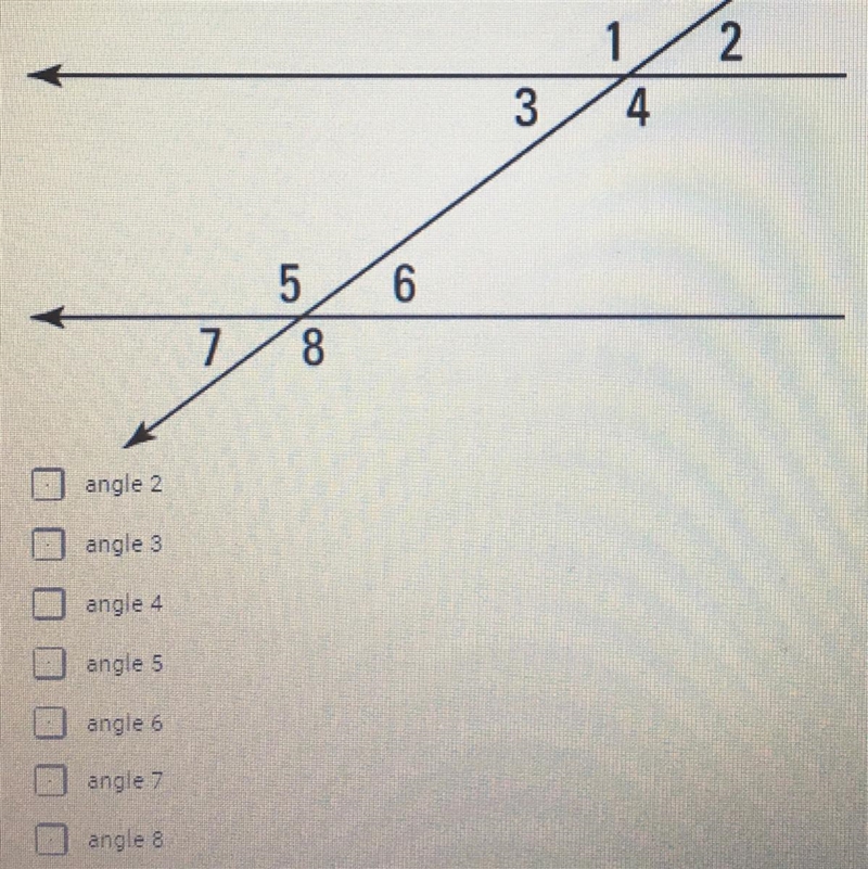 Question: if angle 1 measure 120 degrees what other angles would have the same 120 degrees-example-1