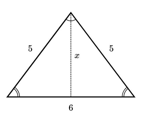 I don't know how to find the value of x in the isosceles triangle.-example-1