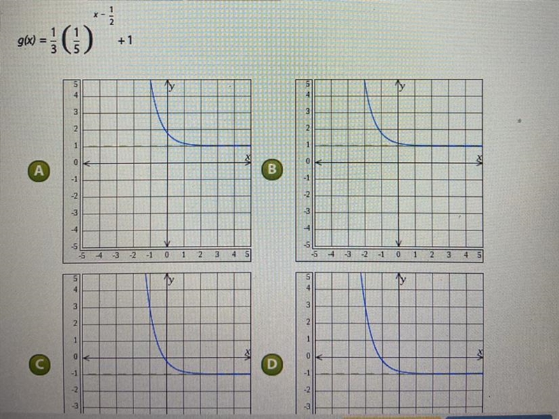 Select the graph of the transformational function. Then describe the domain and range-example-1