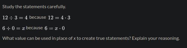 Explain what value can replace x that'll make the equation true.-example-1