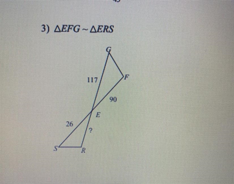 Can someone find the missing length or tell me if the triangles are similar or not-example-1