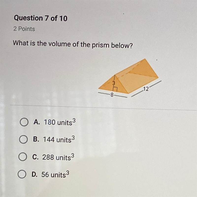 Find the volume of the prism below?-example-1