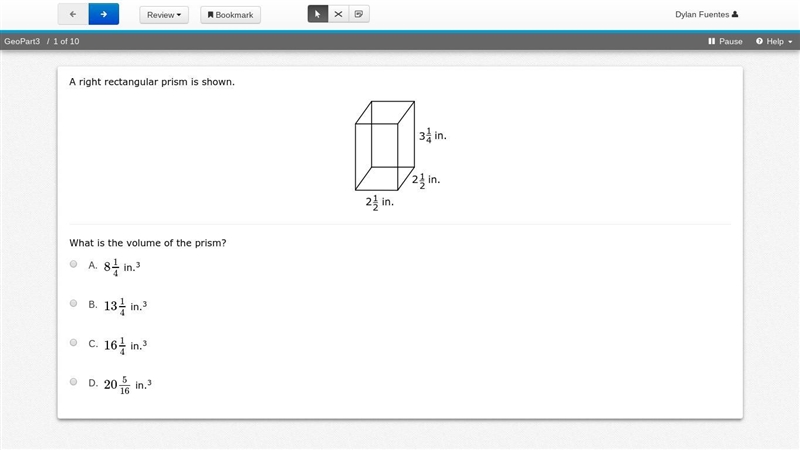 HELP ME ASAP! A right rectangular prism has a height of 7 5 6 m, a width of 1 1 3 m-example-1