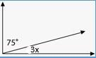 Find the measure of angle x here: A. 5 degrees B. 10 degrees C. 75 degrees D. 15 degrees-example-1