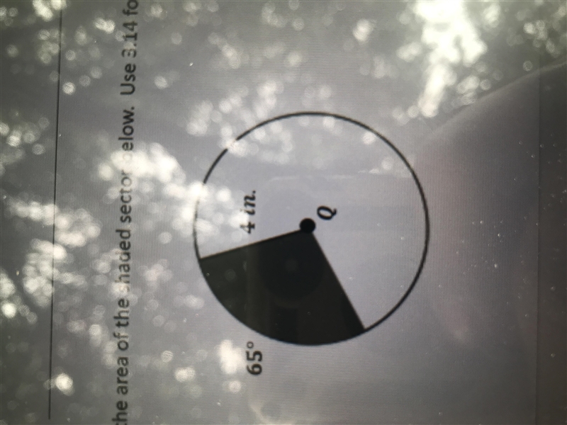 Find the area of the shaded sector below. Use 3.14 for-example-1