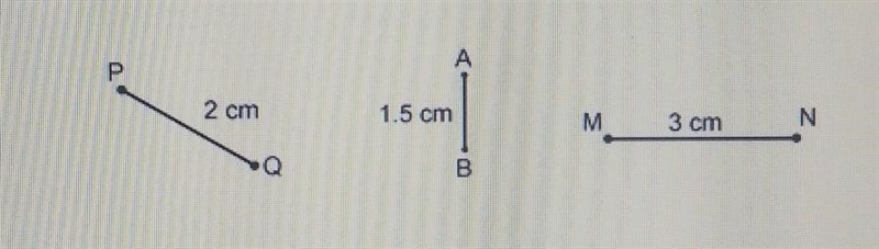 A dilation with a scale factor of 2 is applied to the three line segments shown. The-example-1