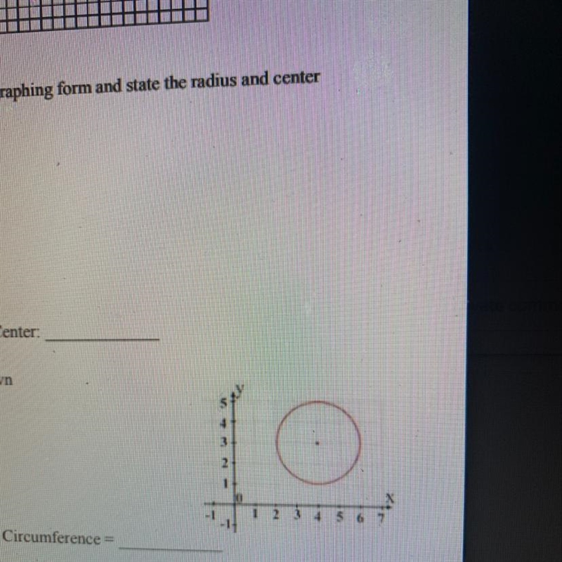 Find the area and circumference of the circle shown on the right. The radius is measured-example-1