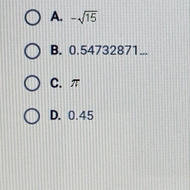 Which number produces a rational number when added to 0.25?-example-1