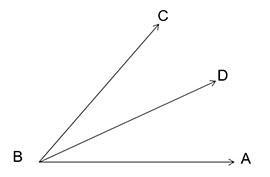 In the given figure, if m∠ABD = m∠DBC then m∠ABC = Question 4 options: m∠ABD. m∠DBC-example-1