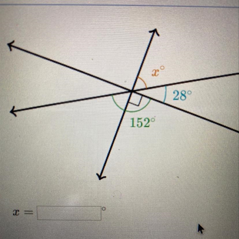 Find the missing angle... x=?-example-1