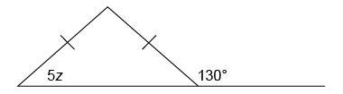 Determine the value of z in the figure answers: z = 50° z = 45° z = 10° z = 30°-example-1