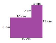 What is the area of the object above? A. 155 cm2 B. 60 cm2 C. 225 cm2 D. 120 in2-example-1